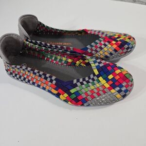bernie mev. Blue and Gray Woven Flats